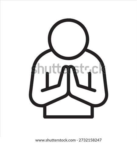 Person apologizing outline icon vector.