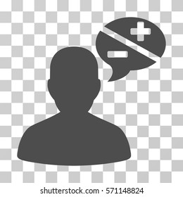 Person Arguments icon. Vector illustration style is flat iconic symbol, gray color, transparent background. Designed for web and software interfaces.