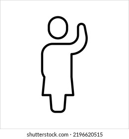 Person Arm Up Icon Or Symbol With Line Style