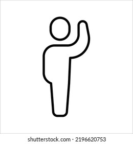 Person Arm Up Icon Or Symbol With Line Style