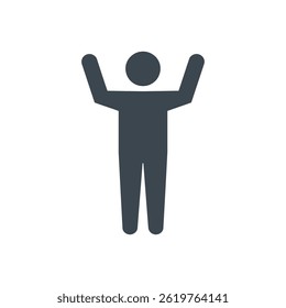 Person Arms Raised Icon Isolated On White Background