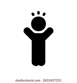 Person with arms raised in victory, celebrating achievement or triumph