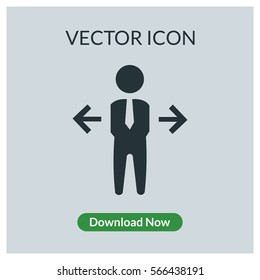 Person arrow vector icon
