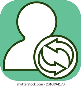 Person and arrows, illustration, vector on a white background.