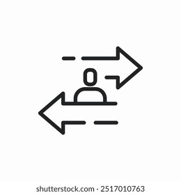 person arrows swap icon sign vector