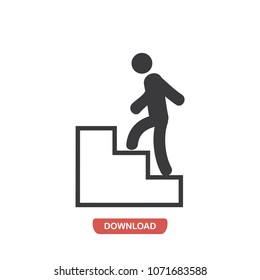 Person ascending vector icon