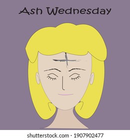 person with Ash Wednesday cross on their forehead