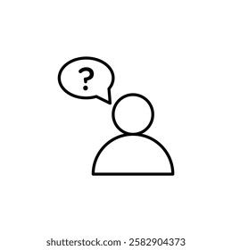 Person asking question icon Flat fill set collection