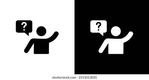 Persona que hace la pregunta icono logo conjunto Vector
