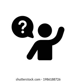 Person Asking Question Raised Hand Vector Stock Vector (royalty Free 