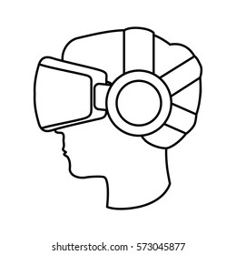 Person with augmented reality glasses vector illustration design