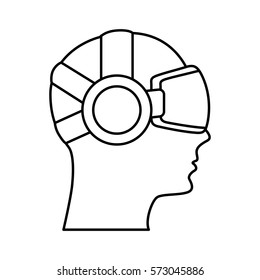 Person with augmented reality glasses vector illustration design