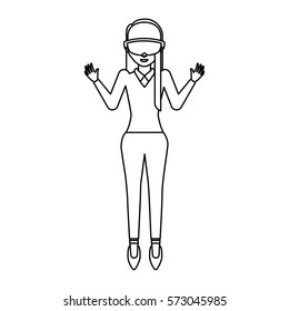 Person with augmented reality glasses vector illustration design