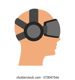 Person with augmented reality glasses vector illustration design