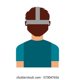 Person with augmented reality glasses vector illustration design