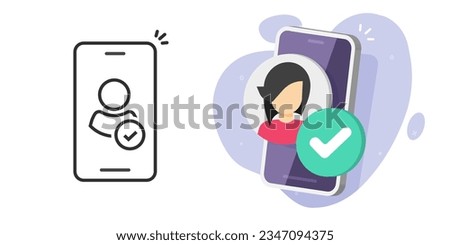 Person authentication recognition id verify icon 3d vector graphic illustration, account profile data valid check test, proof of identity, cellphone security technology, smartphone access digital