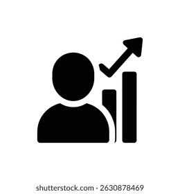 Person Avatar with Ascending Graph Representing Professional Growth