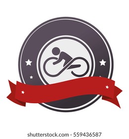 person avatar in bicycle vehicle isolated icon