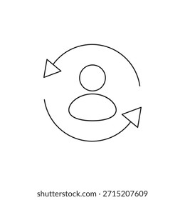Persona avatar con flechas circulares para Actualizar