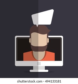 person avatar with messaging related icons image 