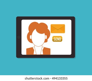 person avatar with messaging related icons image 
