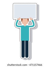 person avatar protest isolated icon vector illustration design