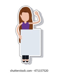 person avatar protest isolated icon vector illustration design