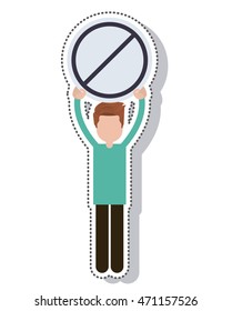 person avatar protest isolated icon vector illustration design
