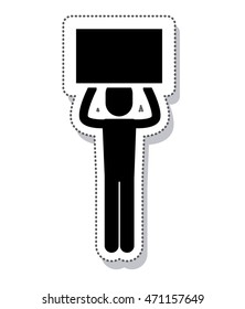 person avatar protest isolated icon vector illustration design