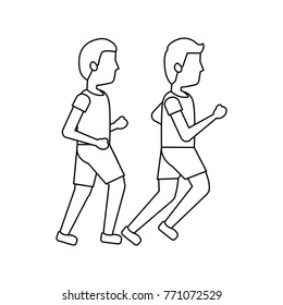 person avatar running or jogging icon image 