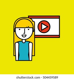 person avatar with training icon vector illustration design