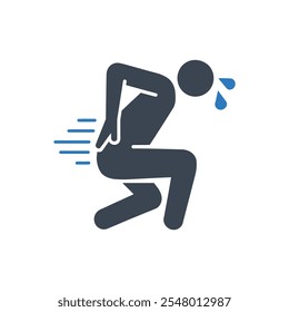 Persona con icono de dolor de espalda - Ilustración vectorial simple