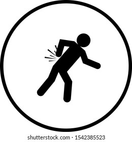 person with back pain symbol