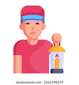 Persona con mochila que denota un icono plano del turista
