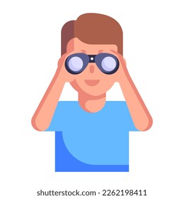 Persona con mochila que denota un icono plano del turista