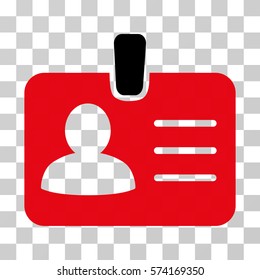 Person Badge icon. Vector illustration style is flat iconic bicolor symbol, intensive red and black colors, transparent background. Designed for web and software interfaces.