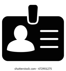 Person Badge icon. Vector style is flat iconic symbol with rounded angles, black color, white background.