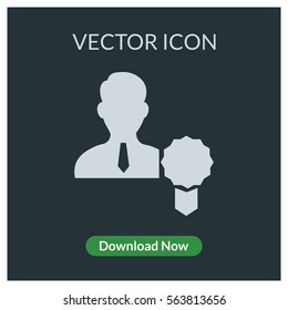 Person badge vector icon