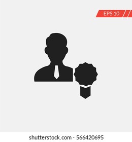 Person badge vector icon