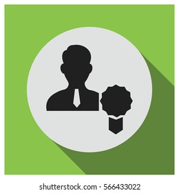 Person badge vector icon