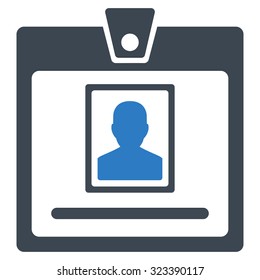 Person Badge vector icon. Style is bicolor flat symbol, smooth blue colors, rounded angles, white background.