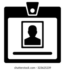 Person Badge vector icon. Style is flat symbol, black color, rounded angles, white background.