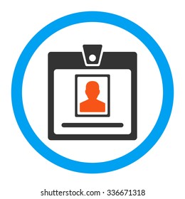 Person Badge vector icon. Style is flat rounded symbol, bright colors, rounded angles, white background.