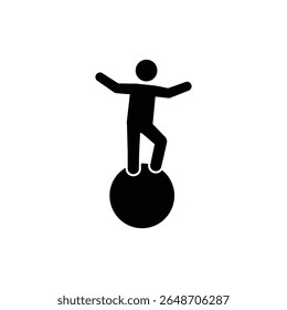 Person balancing on gym ball for core stability exercise