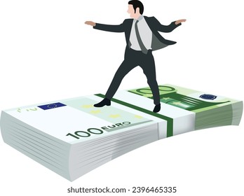 equilibrio de persona por encima de alguna moneda-