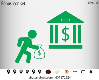 person, bank, icon, vector illustration eps10