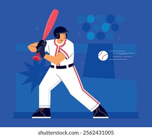 Person with baseball bat in game