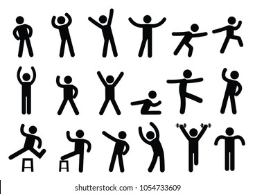 Set Active Human Pictograms Illustrated On Stock Vector (Royalty Free ...