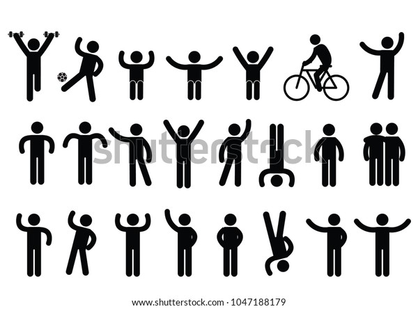 Person Basic Body Language Pictogram Symbol Stock Vector (Royalty Free ...