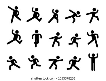 Person Basic Exercise Language Pictogram, symbol sign pictogram on white - Illustration